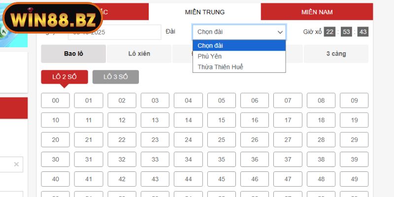 Lựa chọn đài quay thưởng