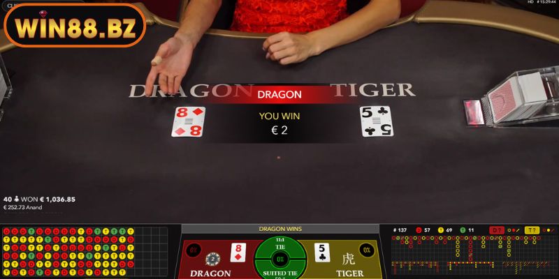 Rồng Hổ Online - Trận Đấu Kịch Tính Giữa Hai Cửa Tại Win88 2 Tỷ lệ trả thưởng trong ván Rồng Hổ online